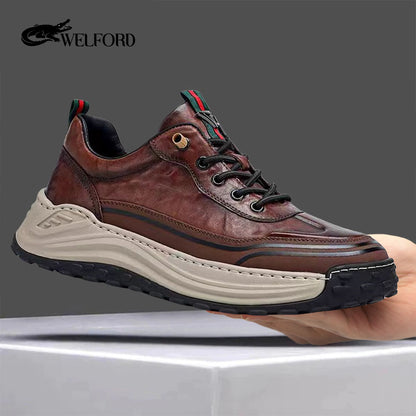 New first-layer cowhide low-top casual ultra-light wear-resistant sports shoes