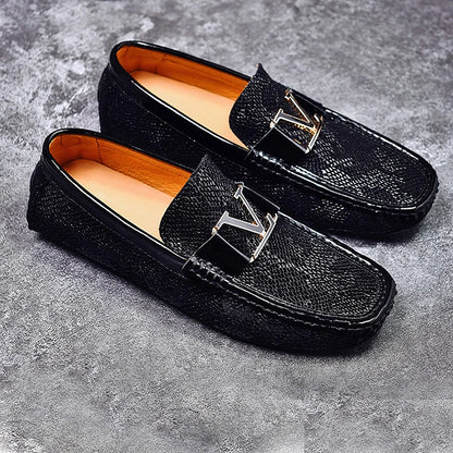 Crocodile Print Business Casual Loafers