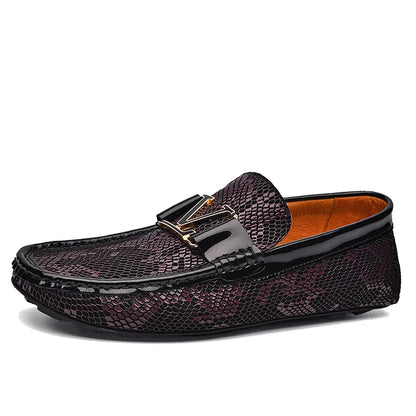 Crocodile Print Business Casual Loafers