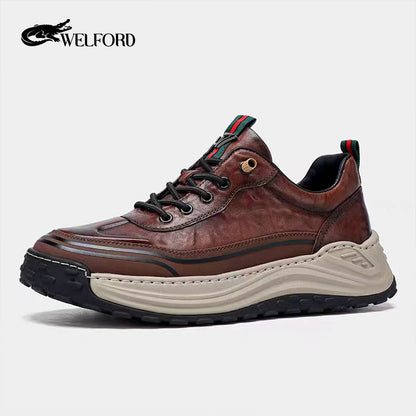 New first-layer cowhide low-top casual ultra-light wear-resistant sports shoes