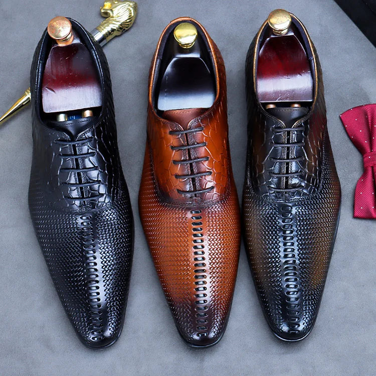 Polished Retro Serpentine Men's Oxfords