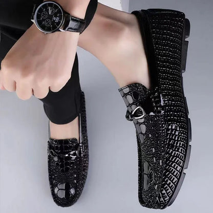 Soft Crocodile Print Loafers