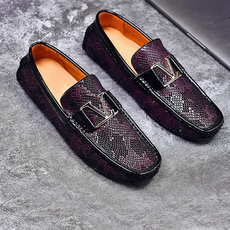 Crocodile Print Business Casual Loafers