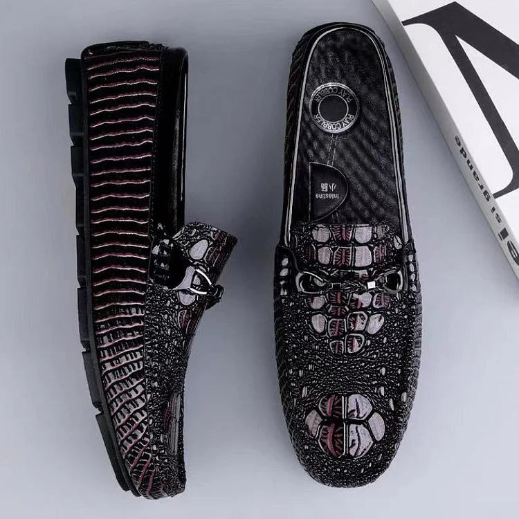 Soft Crocodile Print Loafers