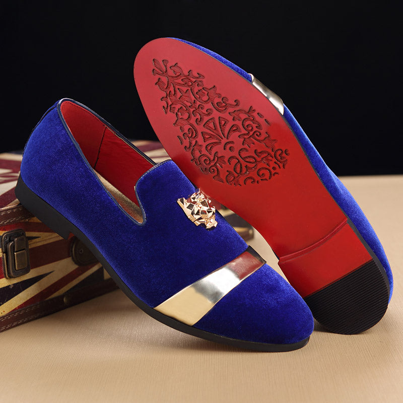 Men's Velvet Gold Tiger Fashion Breathable Loafers