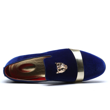 Men's Velvet Gold Tiger Fashion Breathable Loafers