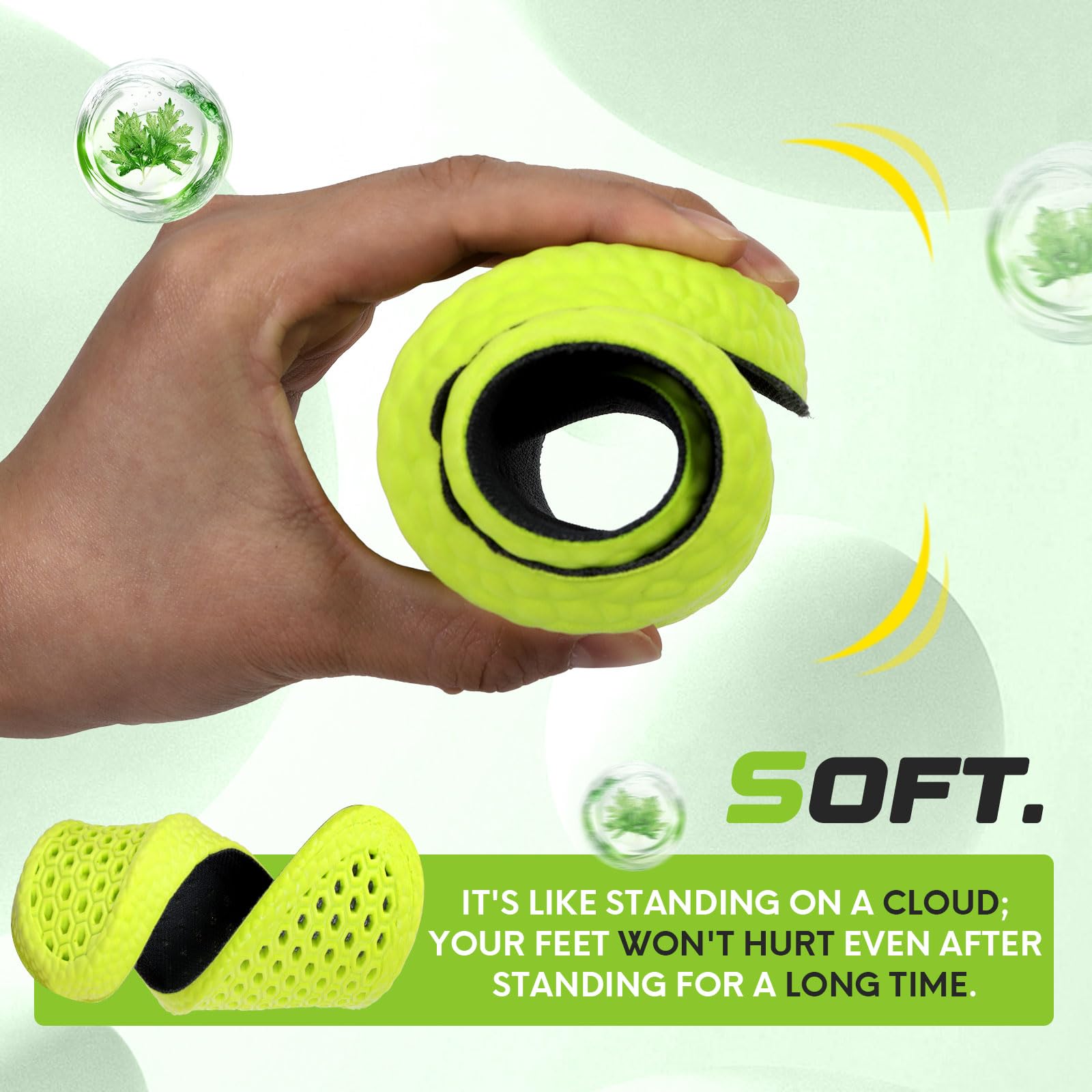 4D Cloud Steppers Insoles for Men and Women - Shock Absorption Inserts, Soft Anti-Fatigue, Relieve Foot Pain