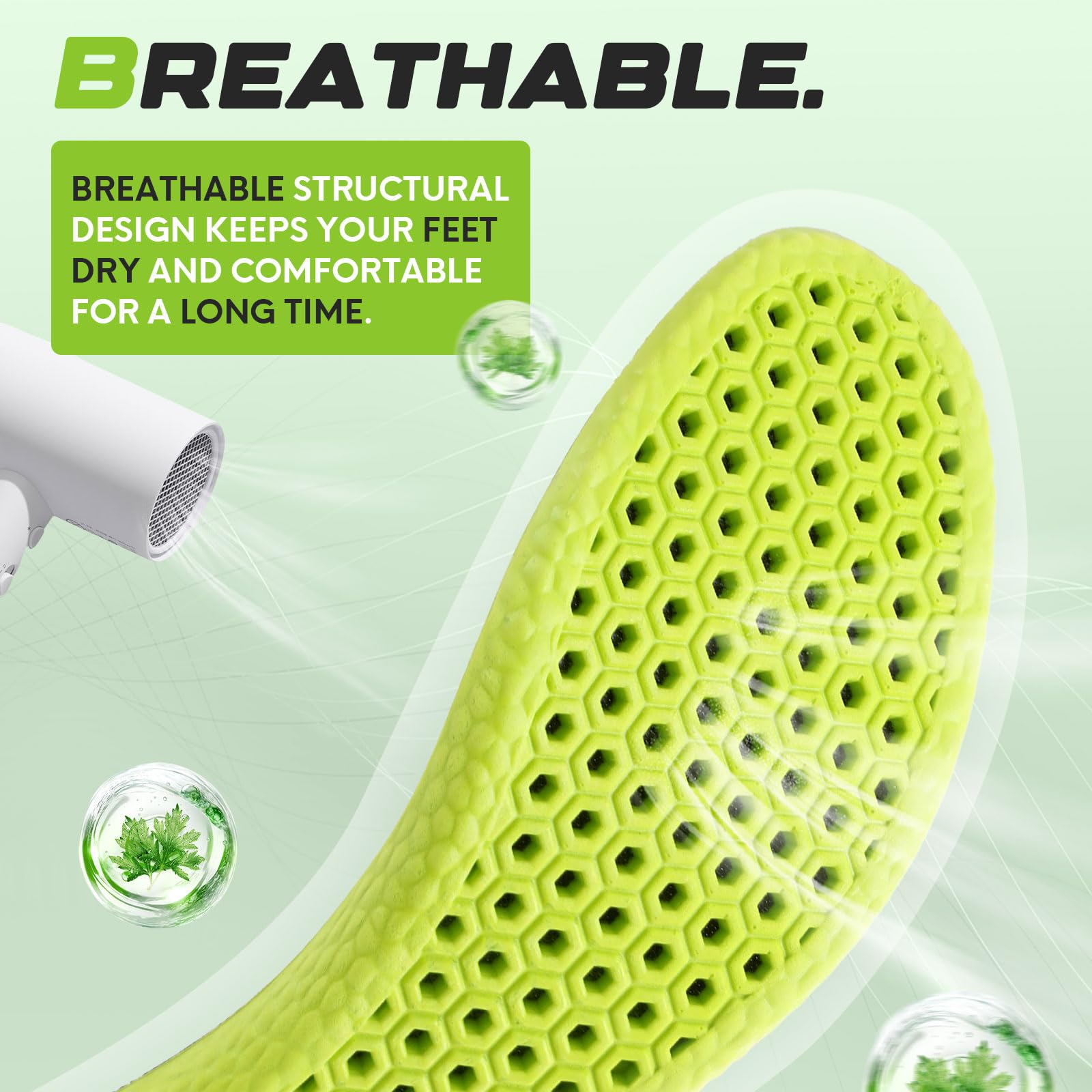 4D Cloud Steppers Insoles for Men and Women - Shock Absorption Inserts, Soft Anti-Fatigue, Relieve Foot Pain
