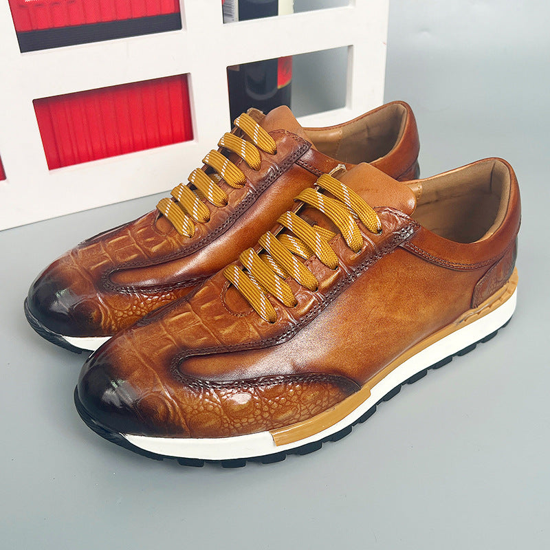 Trendy Cowhide Leather Men'S Sports Shoes