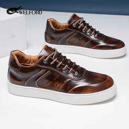 New first-layer cowhide low-top casual ultra-light wear-resistant sports shoes