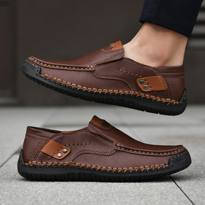 Men's Handmade Genuine Leather Slip-On Loafers