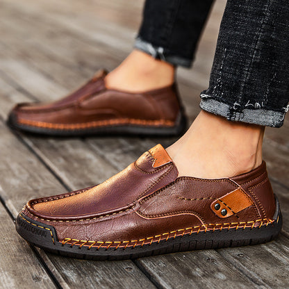 Men's Handmade Genuine Leather Slip-On Loafers