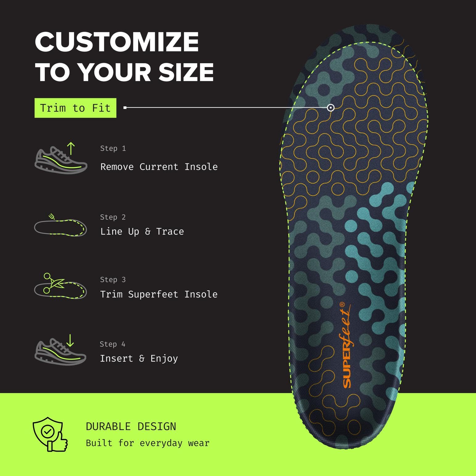 Comfort Shoe Insoles for Men Women Adjustable Size 4D Memory Foam Cloud Soles Arch Support Improved Posture