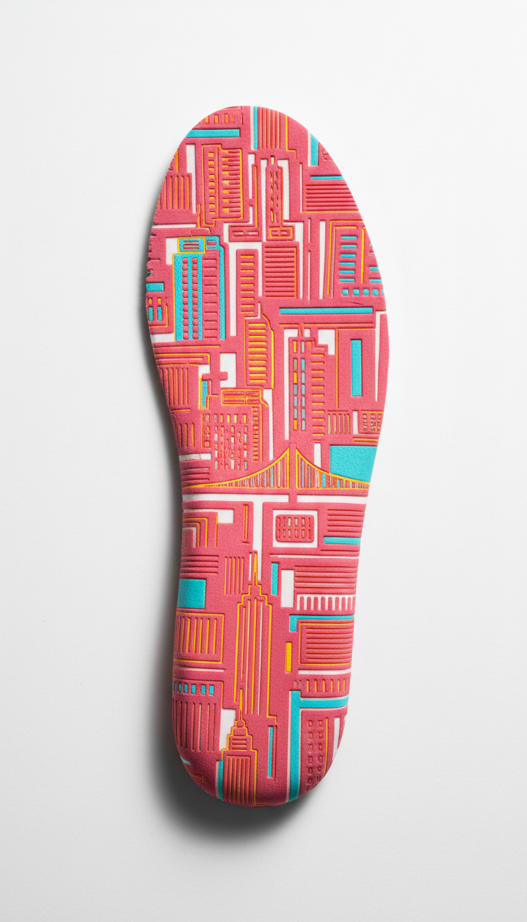 Vivid Pink city style insole