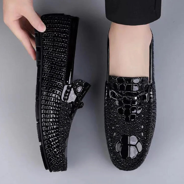 Soft Crocodile Print Loafers