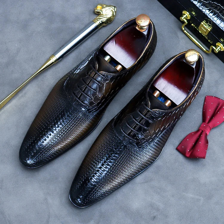 Polished Retro Serpentine Men's Oxfords