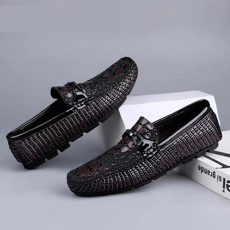 Soft Crocodile Print Loafers